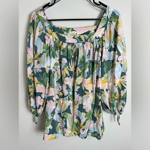 Lauren Conrad Beautiful Floral Boho Blouse XL